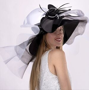 Beloved Millinery Sweeping Couture Black White Women's Hat Kentucky Derby Ascot
